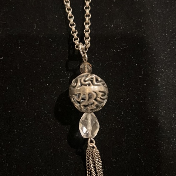 Silpada smoky, quartz, crystal and sterling, silver tassel necklace - Picture 3 of 3